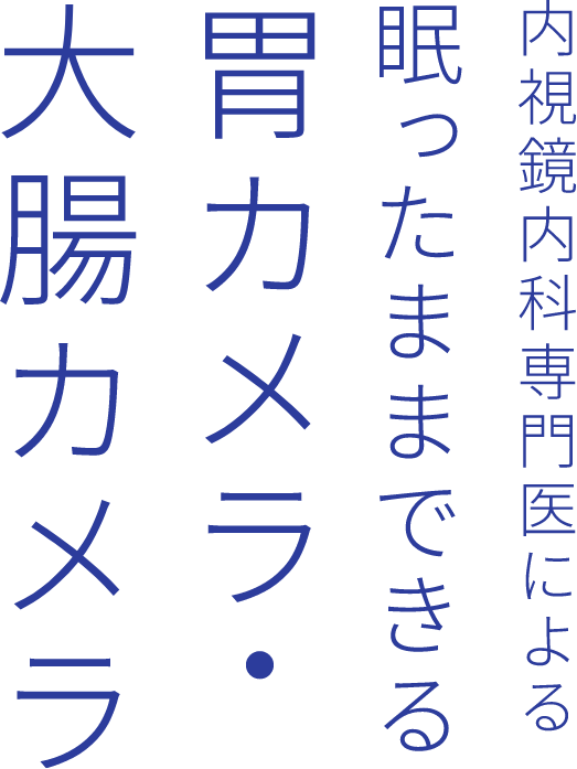 内視鏡内科専門医による 眠ったままできる 胃カメラ・大腸カメラ